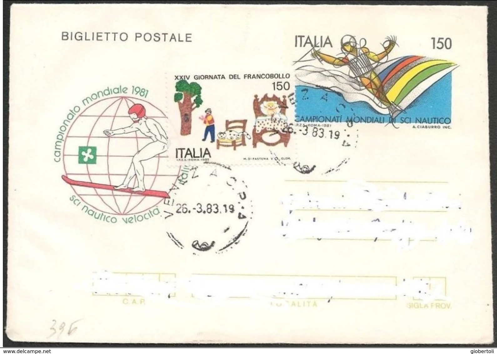 Italia/Italy/Italie: Intero, Stationery, Entier, Mondiali Sci Nautico, World Water Skiing, Ski Nautique Monde - Waterski