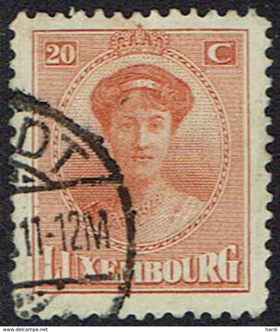 Luxemburg 1921, MiNr 127, Gestempelt - 1921-27 Charlotte Frontansicht