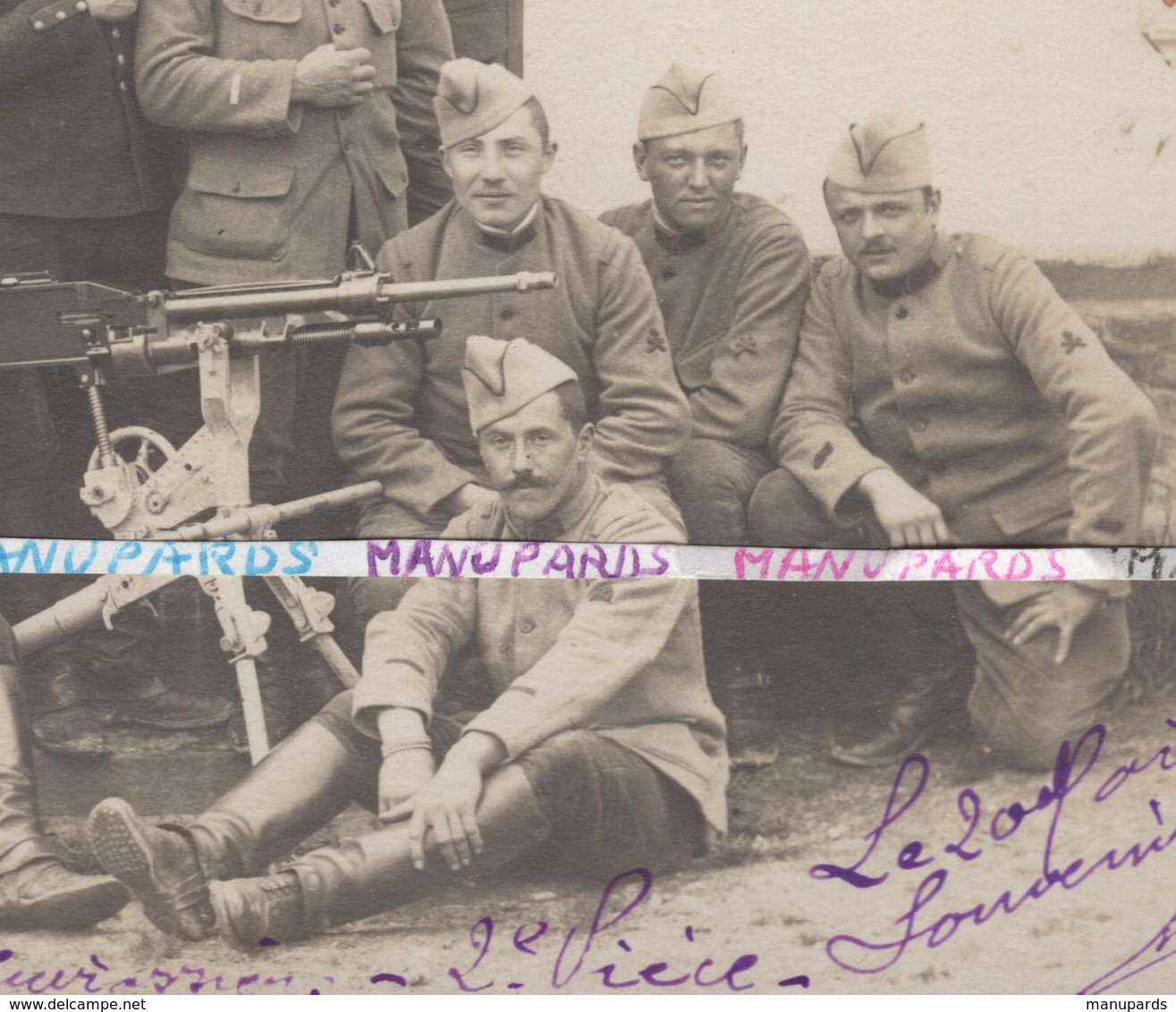 80 FLIXECOURT ??? CARTE PHOTO / 1915 / 2e RÉGIMENT DE CUIRASSIERS ( PARIS ) / SECTION DE MITRAILLEUSES / MITRAILLEURS