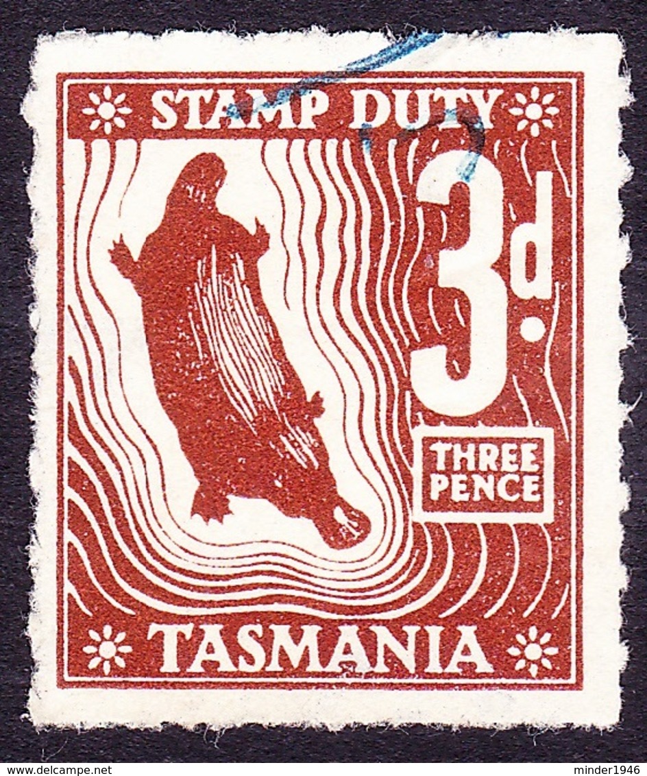 TASMANIA 3d Brown Stamp Duty Revenue Stamp FU - Fiscales