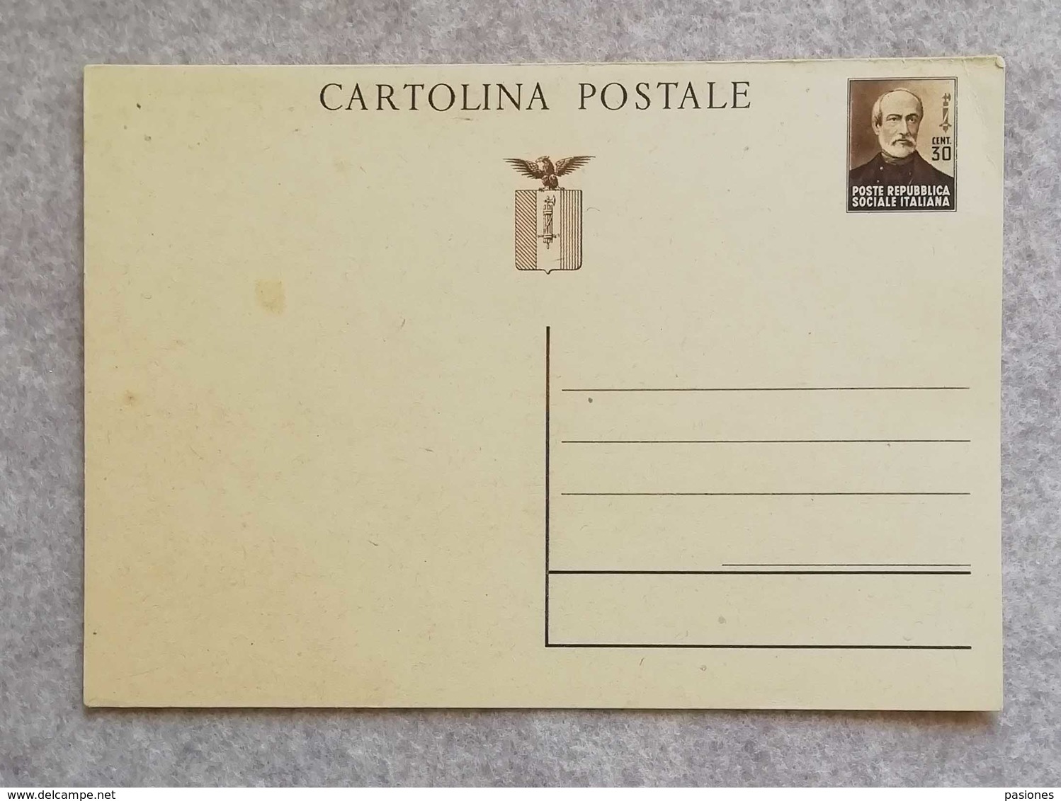 Cartolina Postale Da 30 Cent. "Giuseppe Mazzini" RSI - Non Viaggiata - Ganzsachen