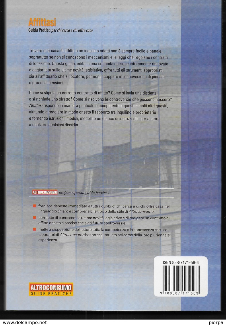 GUIDE PRATICHE ALTROCONSUMO - AFFITTASI - EDIZ. 2005 - PAG. 206 - FORMATO 16X24 - USATO COME NUOVO - Law & Economics