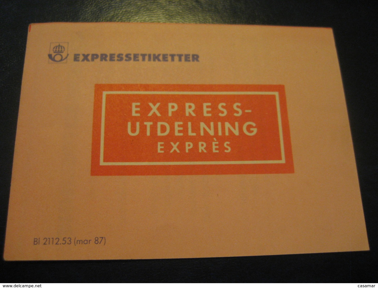 EXPRESSETIKETTER Express Utdelning Expres Booklet 20 Label SWEDEN - Ohne Zuordnung