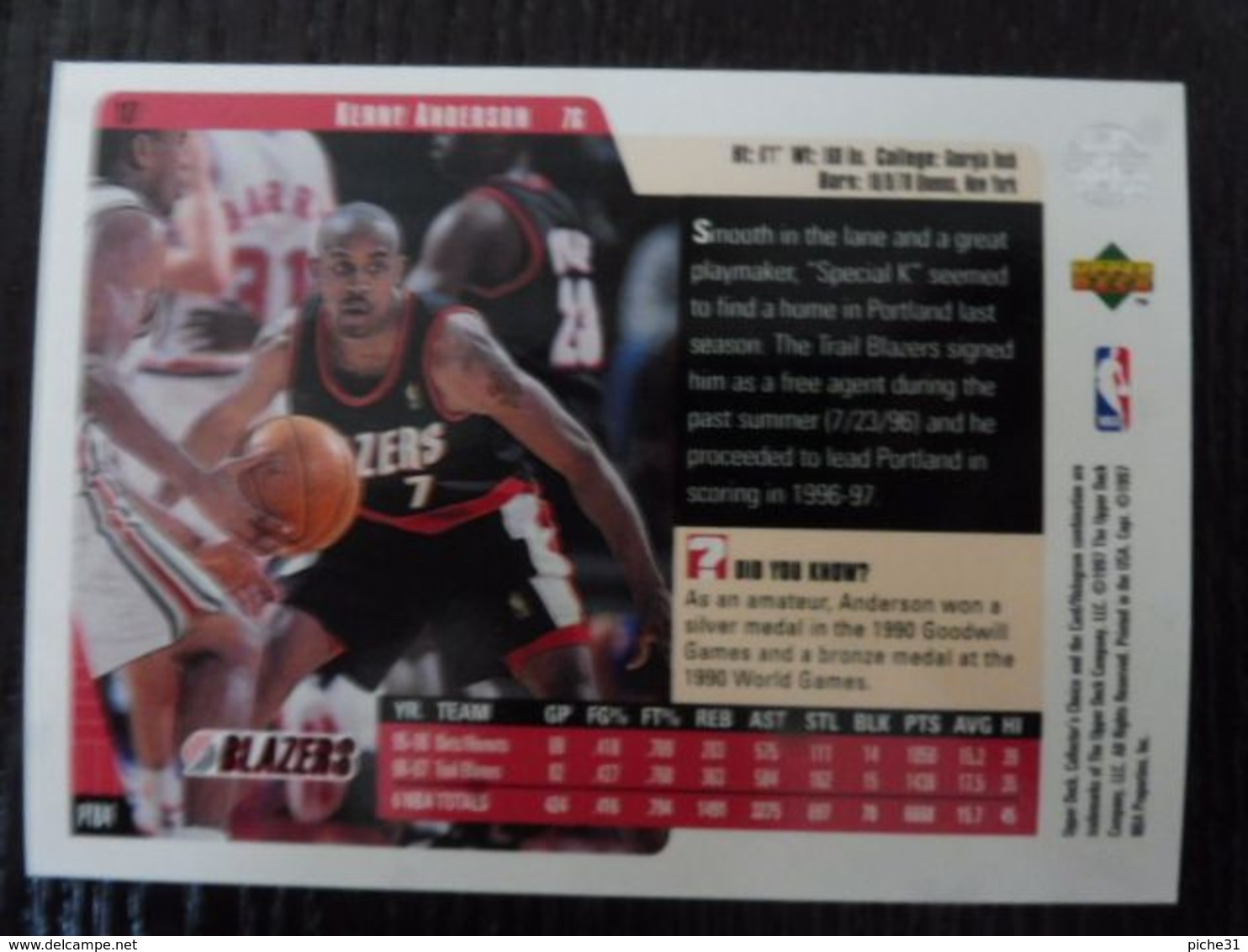 NBA - UPPER DECK 1997 - BLAZER - KENNY ANDERSON - 1990-1999