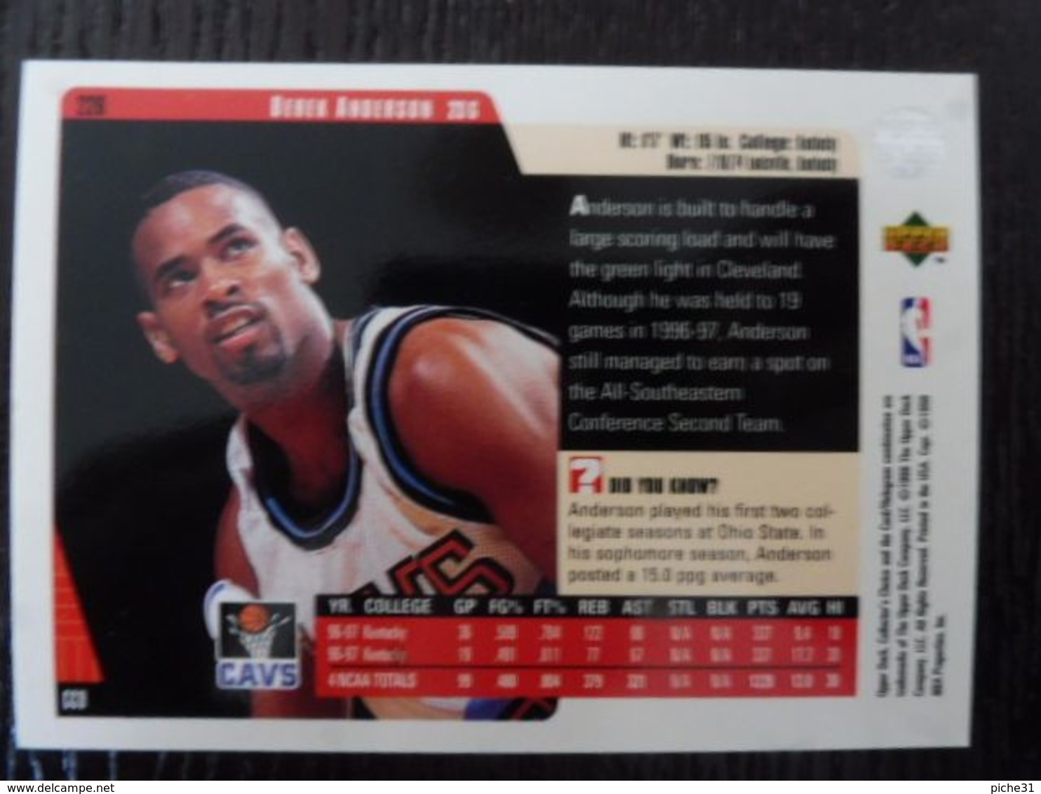 NBA - UPPER DECK 1997 - CAVALIERS - DEREK ANDERSON - 1990-1999