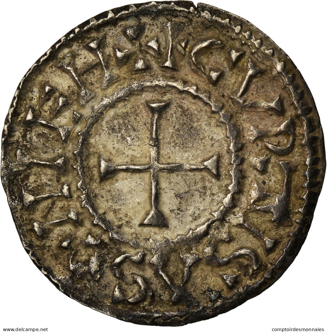 Monnaie, France, Charles Le Chauve, Denier, 864-865, Curtisasonien, TTB+ - Other & Unclassified