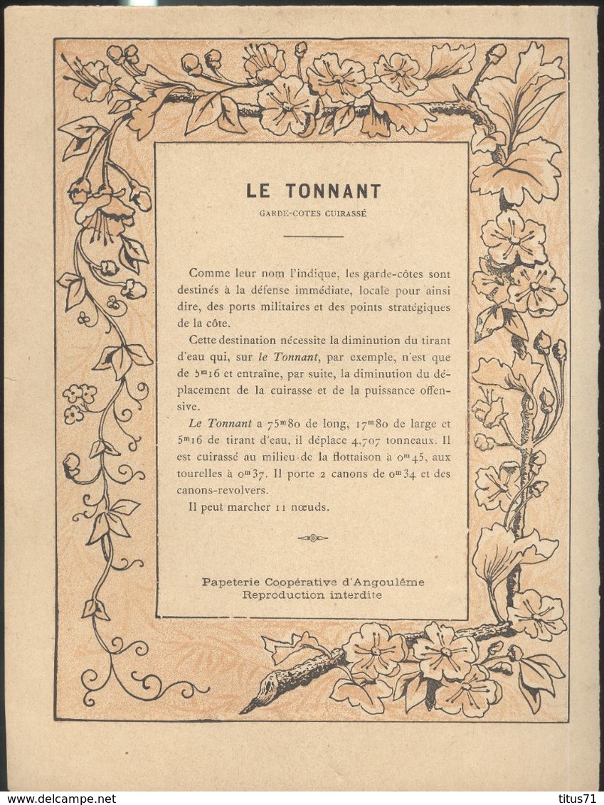 Protège Cahier Marine Française - Le Tonnant - Très Bon état - Transport