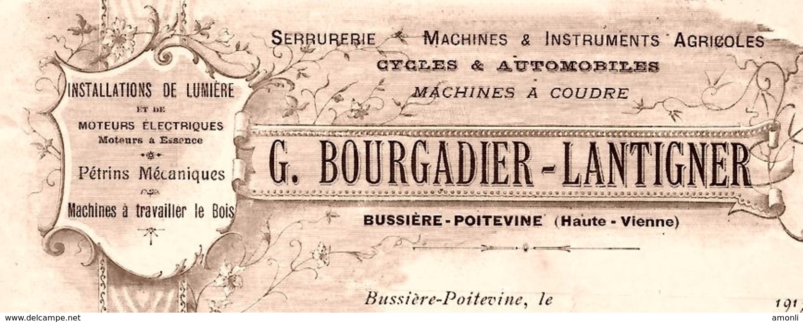 87. HAUTE-VIENNE - BUSSIERE-POITEVINE. Bourgadier-Lantinier Machines Agricoles, Exposition Milwaukee Route Du Dorat. RRR - Bussiere Poitevine