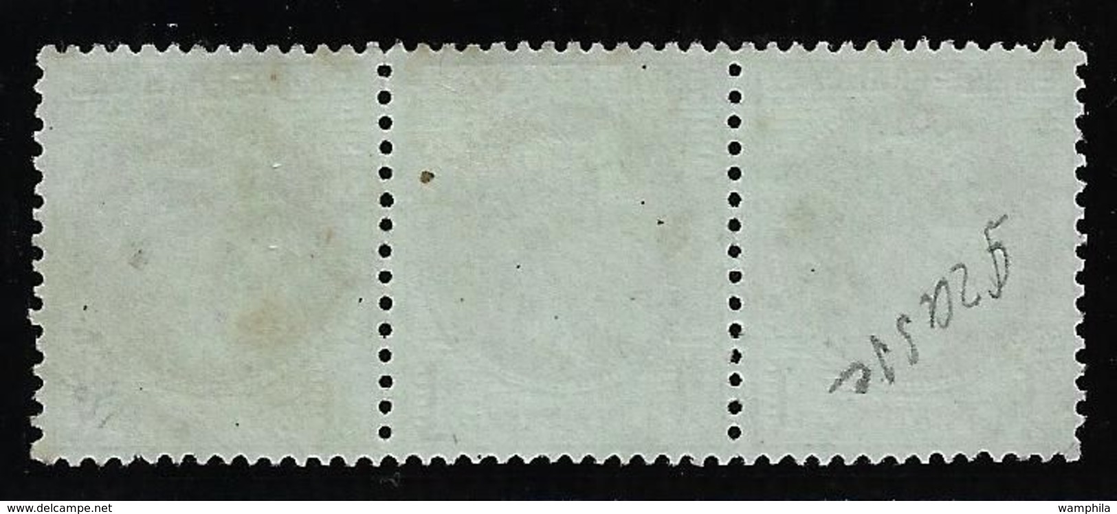France N°25a Olive Bande De 3 Obl.GC 1707 Grasse (87) Cote 85€ - 1863-1870 Napoléon III Con Laureles