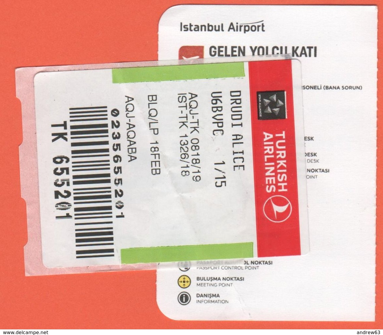 TURKISH AIRLINES - 2020 - BOARDING PASS - BİNİŞ KARTI - TK 1326 - BLQ-IST - Bologna-Istanbul - Mondo