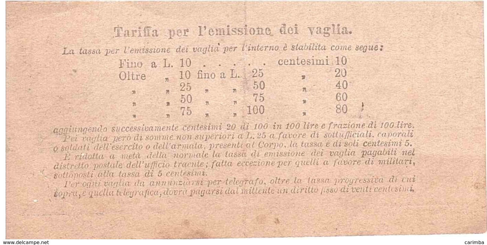 RICEVUTA VAGLIA 8 OTT 17 LAORCA COMO - Tax On Money Orders