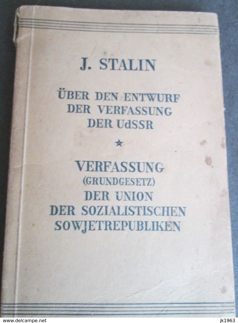 J. STALIN, UBER DEN ENTWURF DER VERFASSUNG DER USSR, MOSKAU 1945 - 5. Wereldoorlogen