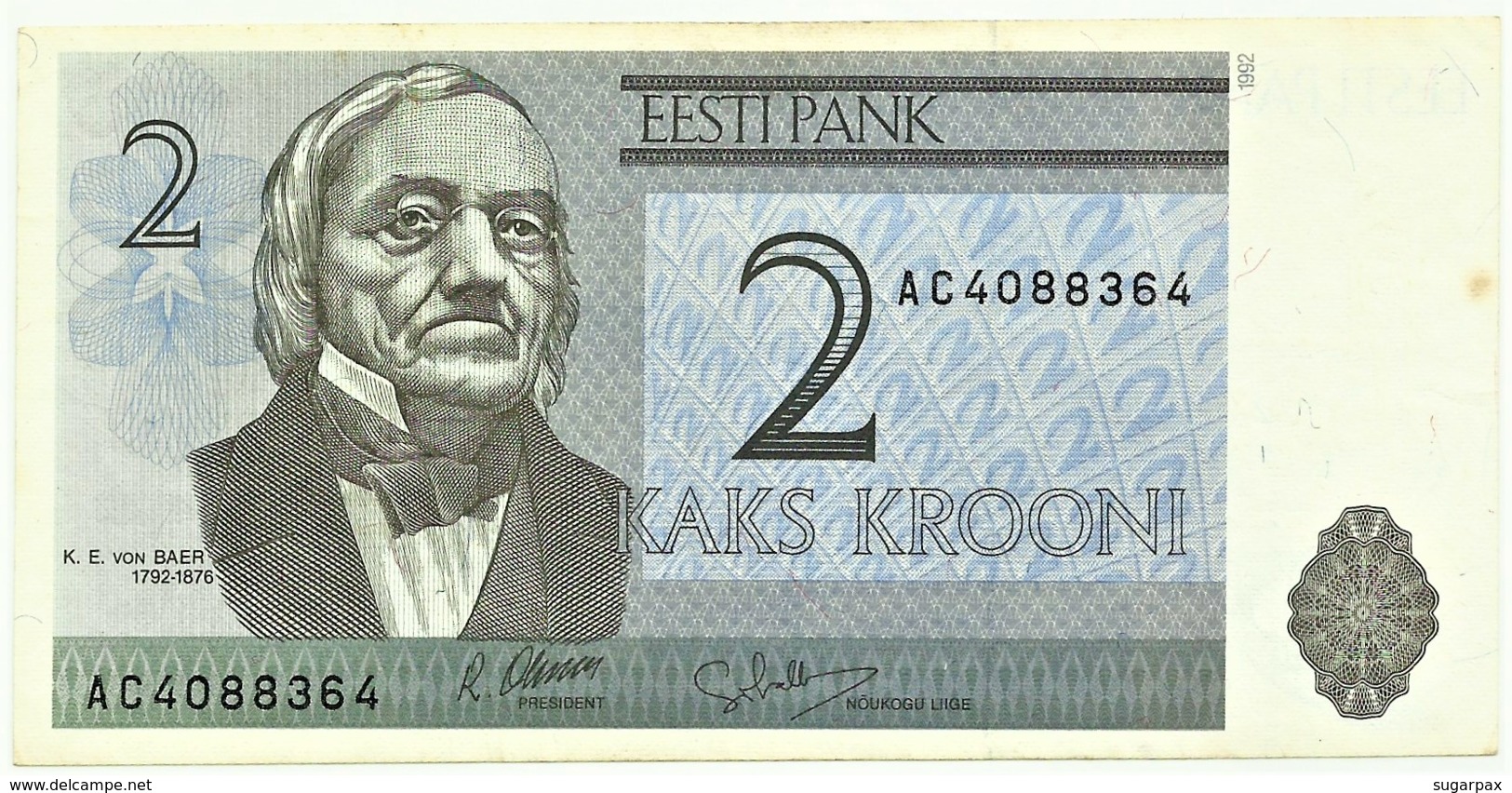 Estonia - 2 Krooni - 1992 - Pick 70 - Prefix AC - Estland