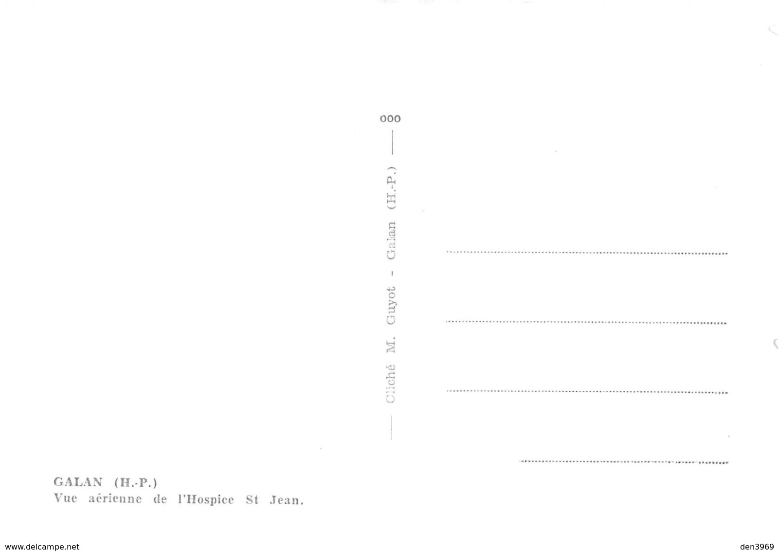 GALAN - Vue Aérienne De L'Hospice Saint-Jean - Cliché M. Guyot - Tirage D'éditeur N&B Non Dentelé - Galan