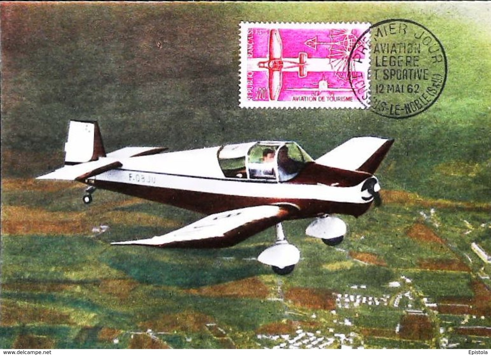 AVIATION Avion JODEL-WASSMER D. 120- Carte Maximum Card (78 Toussus Le Noble) 1962 - Toussus Le Noble