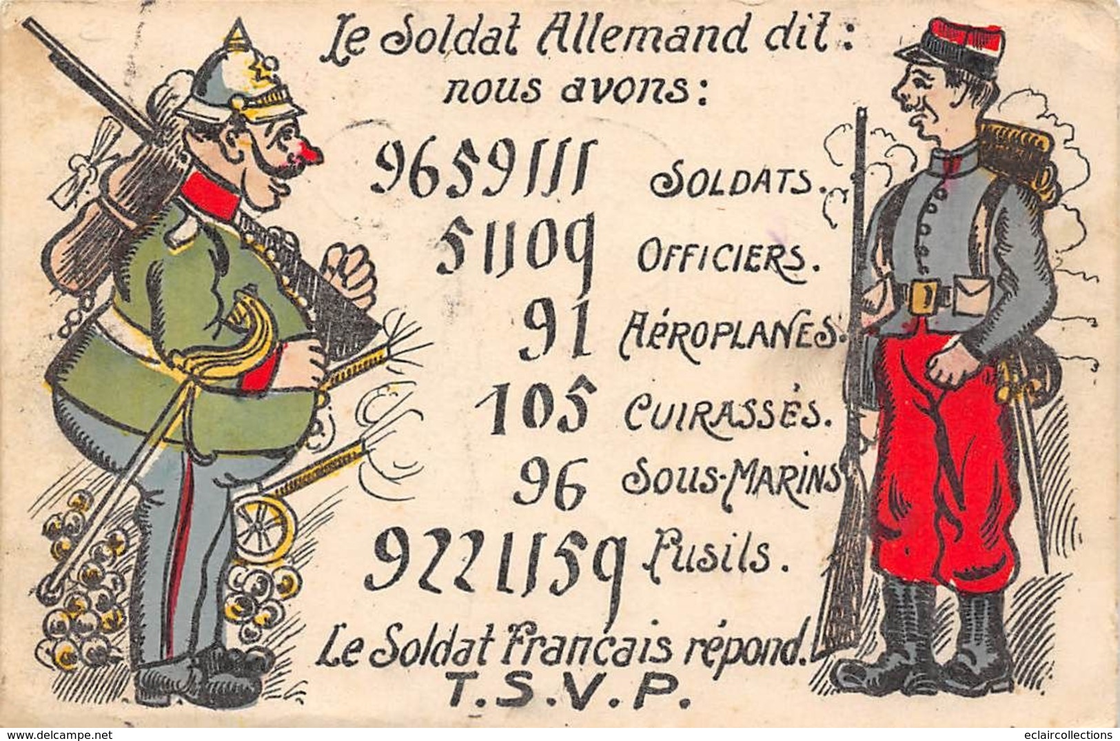 Illustrateur Politique Ou Satyrique :  Texte A Lire Dans Un Miroir  . Allemand Français      (voir Scan) - 1900-1949