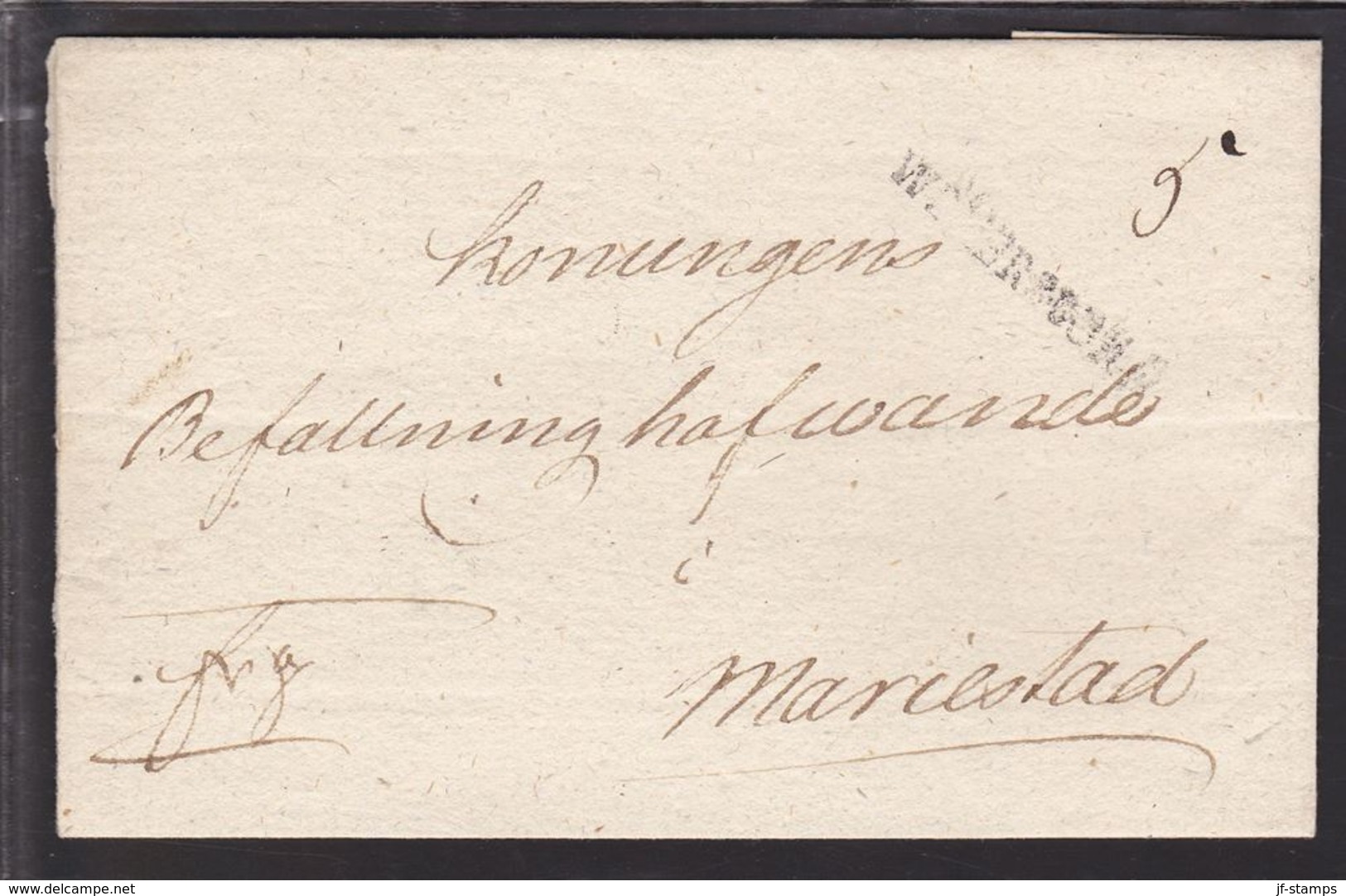 WENERSBORG  On Cover To Befallningshafvande I Mariestad. Military Post. Red Seal AL..... () - JF111012 - ... - 1855 Vorphilatelie