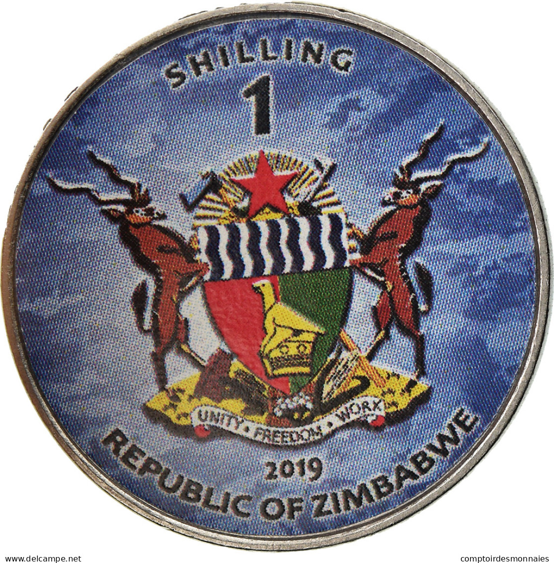 Monnaie, Zimbabwe, Shilling, 2019, Warship -  Porte-avions Queen Elizabeth, SPL - Zimbabwe