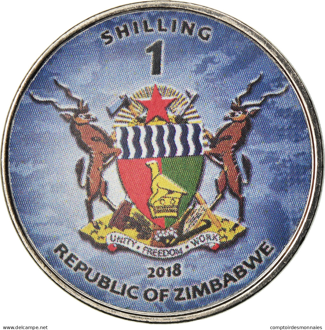Monnaie, Zimbabwe, Shilling, 2018, Warship -  Destroyer Hobart, SPL, Nickel - Zimbabwe