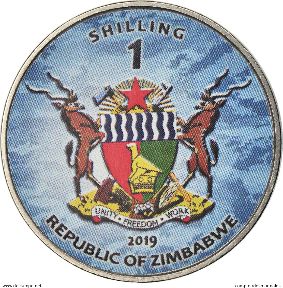 Monnaie, Zimbabwe, Shilling, 2019, Fighter Jet - Fulcrum, SPL, Nickel Plated - Zimbabwe