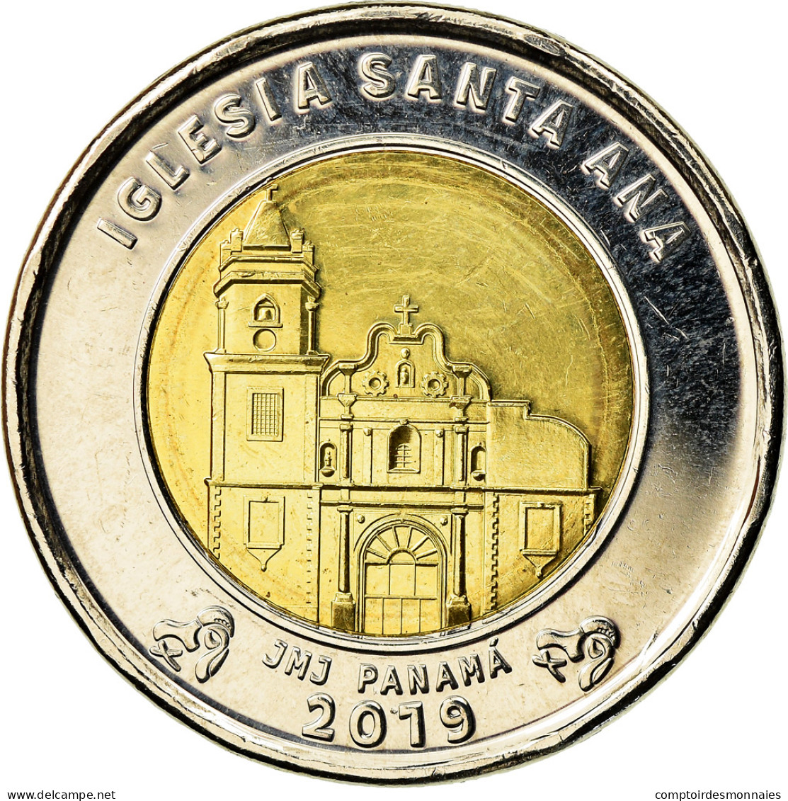 Monnaie, Panama, Eglise Santa Ana, Balboa, 2019, SPL, Bi-Metallic - Panama