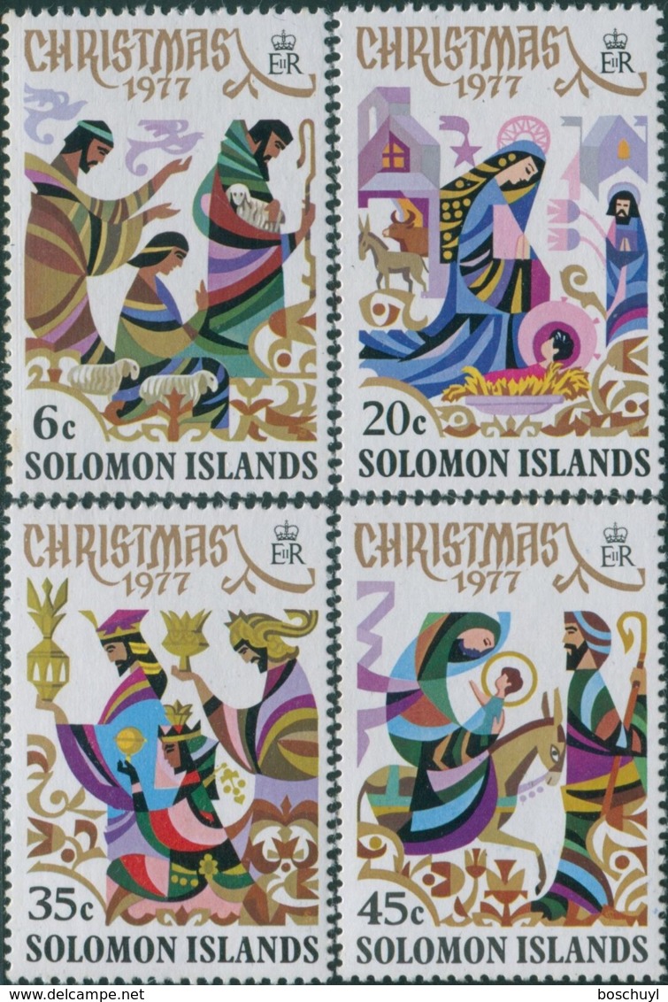 Solomon Islands, 1977, Christmas, Religion, MNH, Michel 342-345 - Salomonen (...-1978)