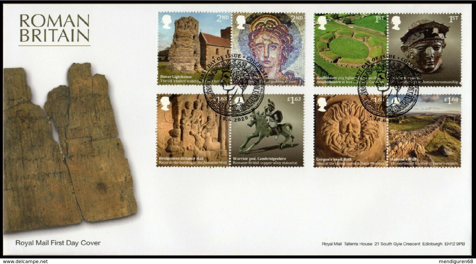 GROSSBRITANNIEN GRANDE BRETAGNE GB 2020 ROMAN BRITAIN SET 8V. FDC SG 4369-76 MI 4591-98 YT 5006-13 - 2011-2020 Decimal Issues