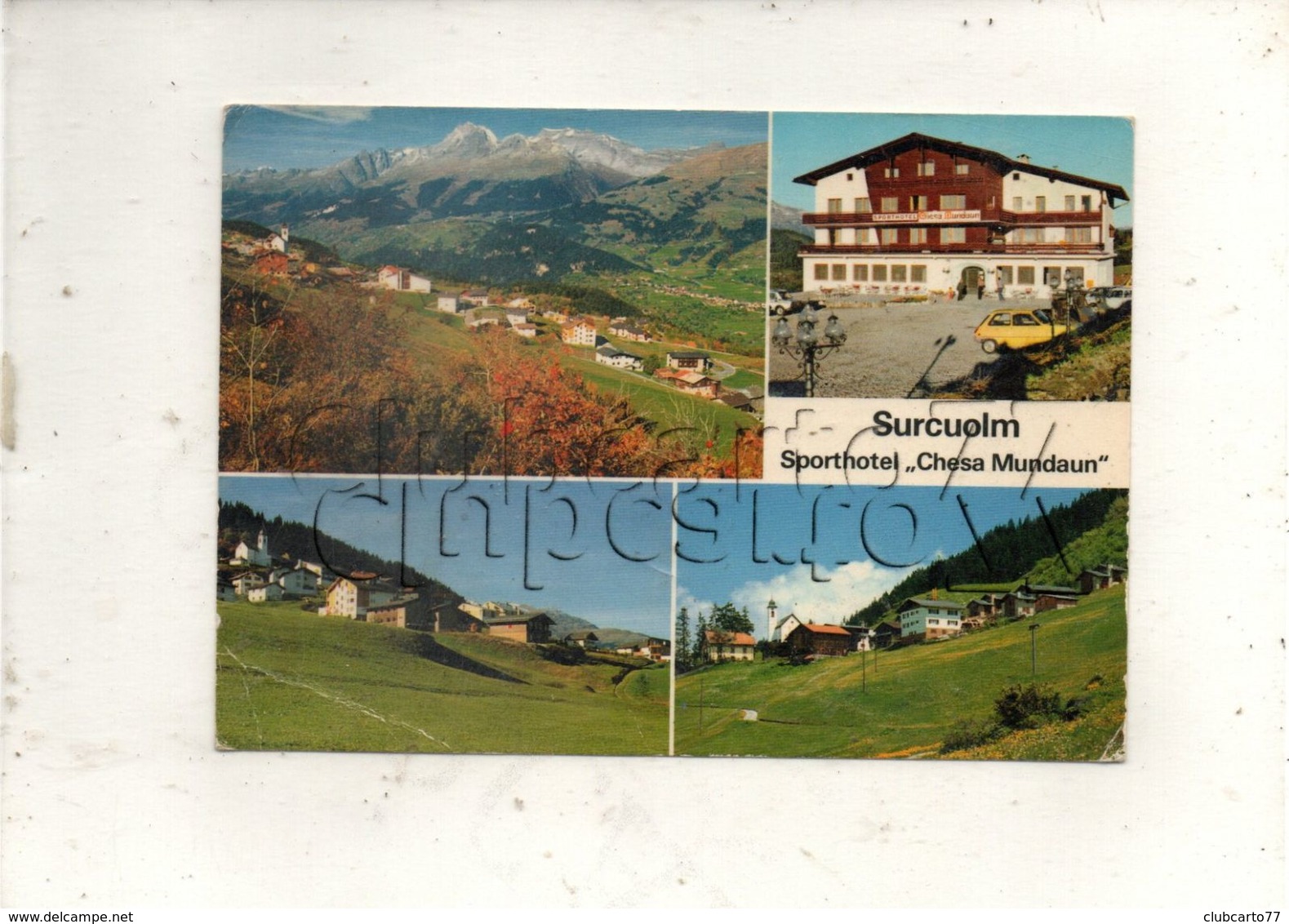 Surcuolm (Suisse, Grisons) :  4 Blick Von Sporthotel "Chesa Mindaum" Im 1982 (lebendig) GF - Surcuolm