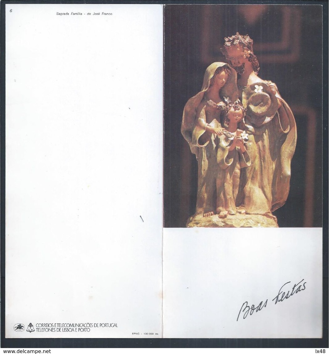 Envelope De Porte Pago De Natal Com Flâmula Só Com Datador 1979. Postal De Natal Com Sagrada Família De José Franco.2s - Storia Postale