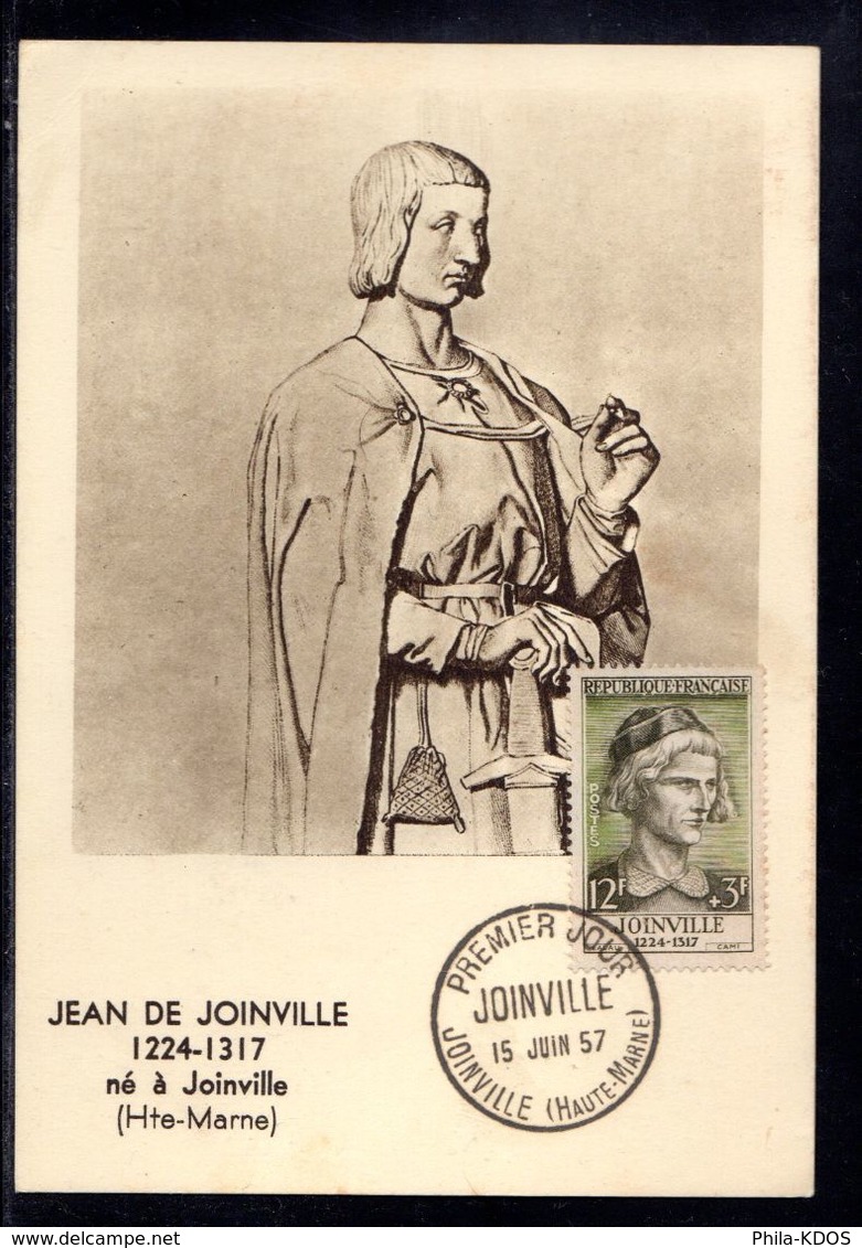 " JEAN DE JOINVILLE " Sur Carte Maximum De 1957 N° YT 1108 Voir Les 2 Scans Parfait état - 1950-1959