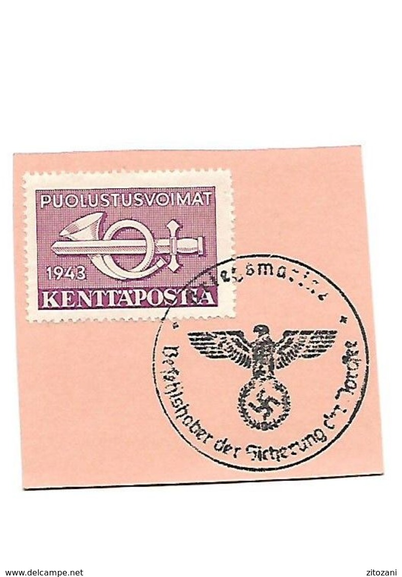 217-finlande-1943-timbre Militaire Puolustusvoimat-kenttaposta-oblitération III REICH - Militaires