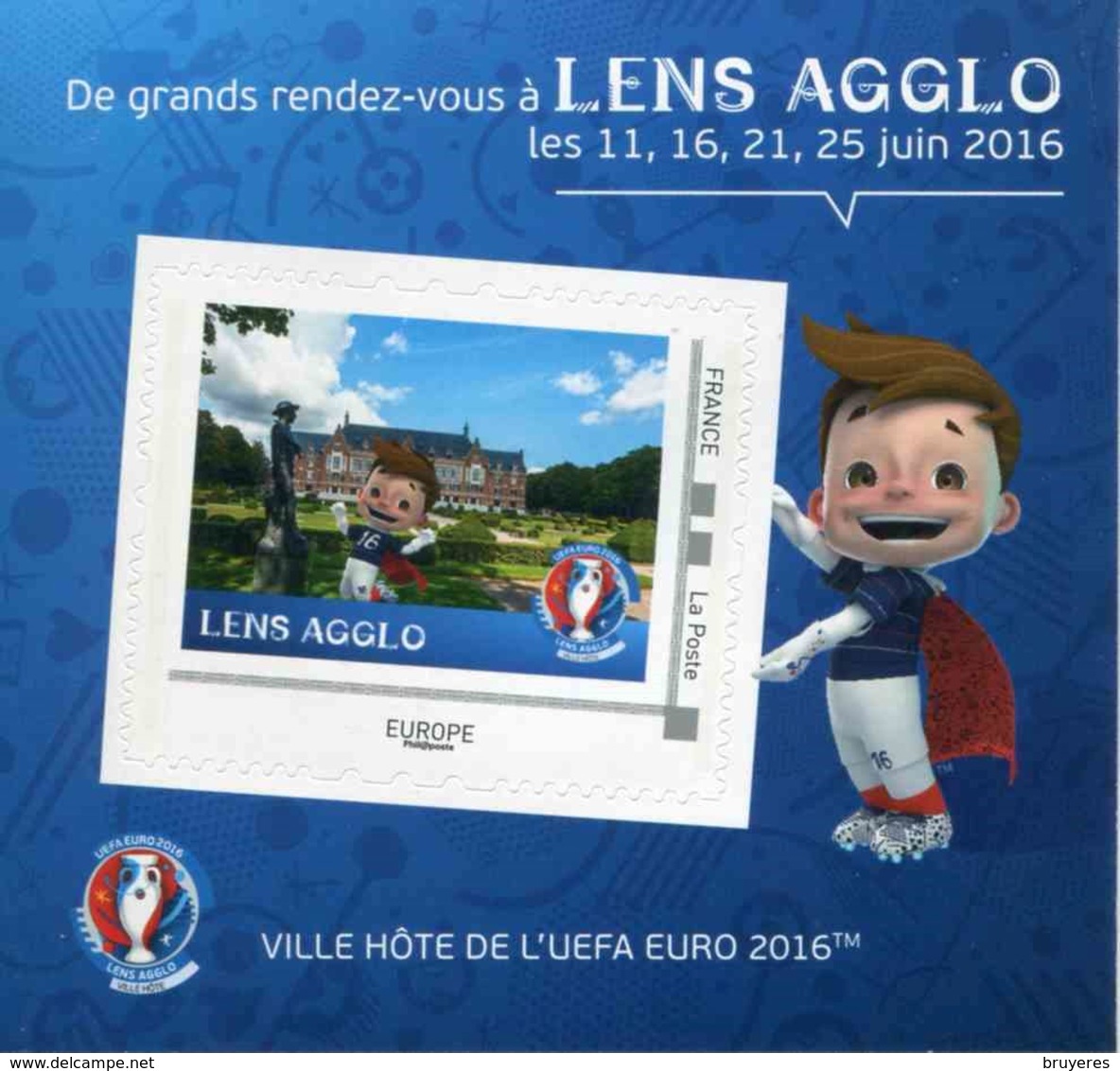 Mini Collector De 2016 Avec Timbre Adhésif "LENS - UEFA EURO 2016 - Europe Phil@poste" - Collectors