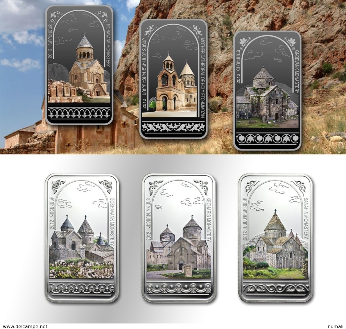 ARMENIA 1000 DRAM SILVER COIN PROOF 2012 Armenian Monasteries And Churches Set - Armenië