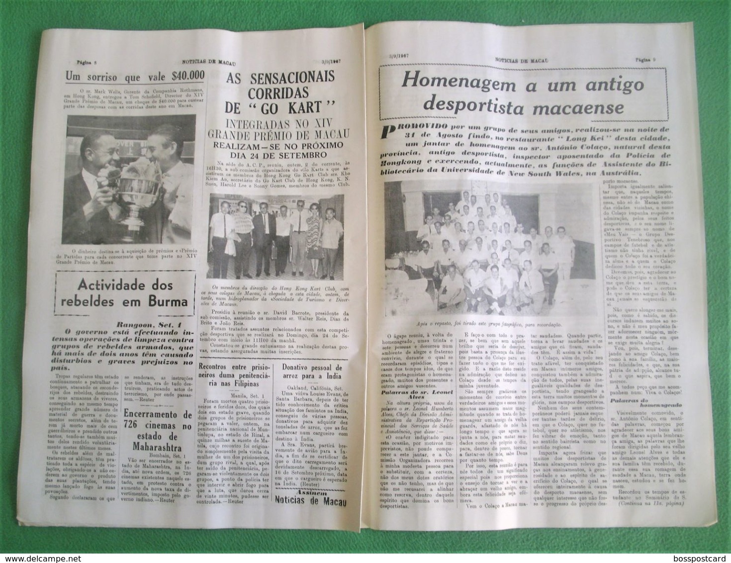 Macau - Jornal Notícias De Macau Nº 696, 3 De Setembro De 1967 - Imprensa - Macao -Portugal  China - Informations Générales