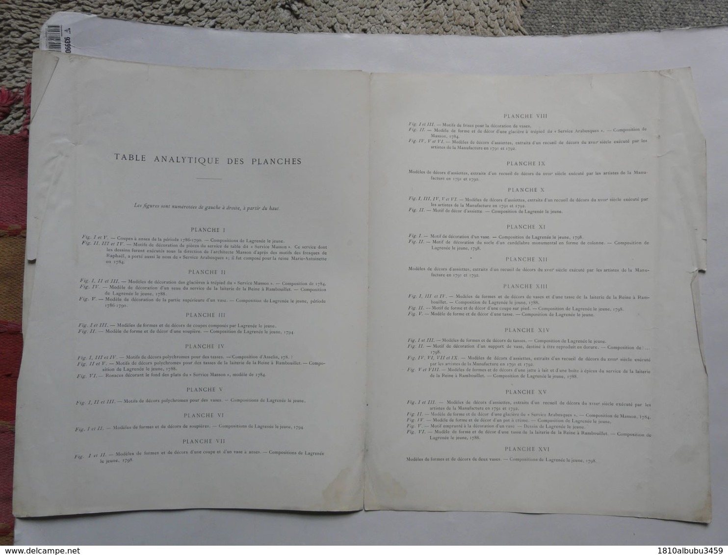 Documents Anciens De La Manufacture Nationale De SEVRES - Egon HESSLING : Introduction - Table Analytique Des Planches - Sèvres (FRA)