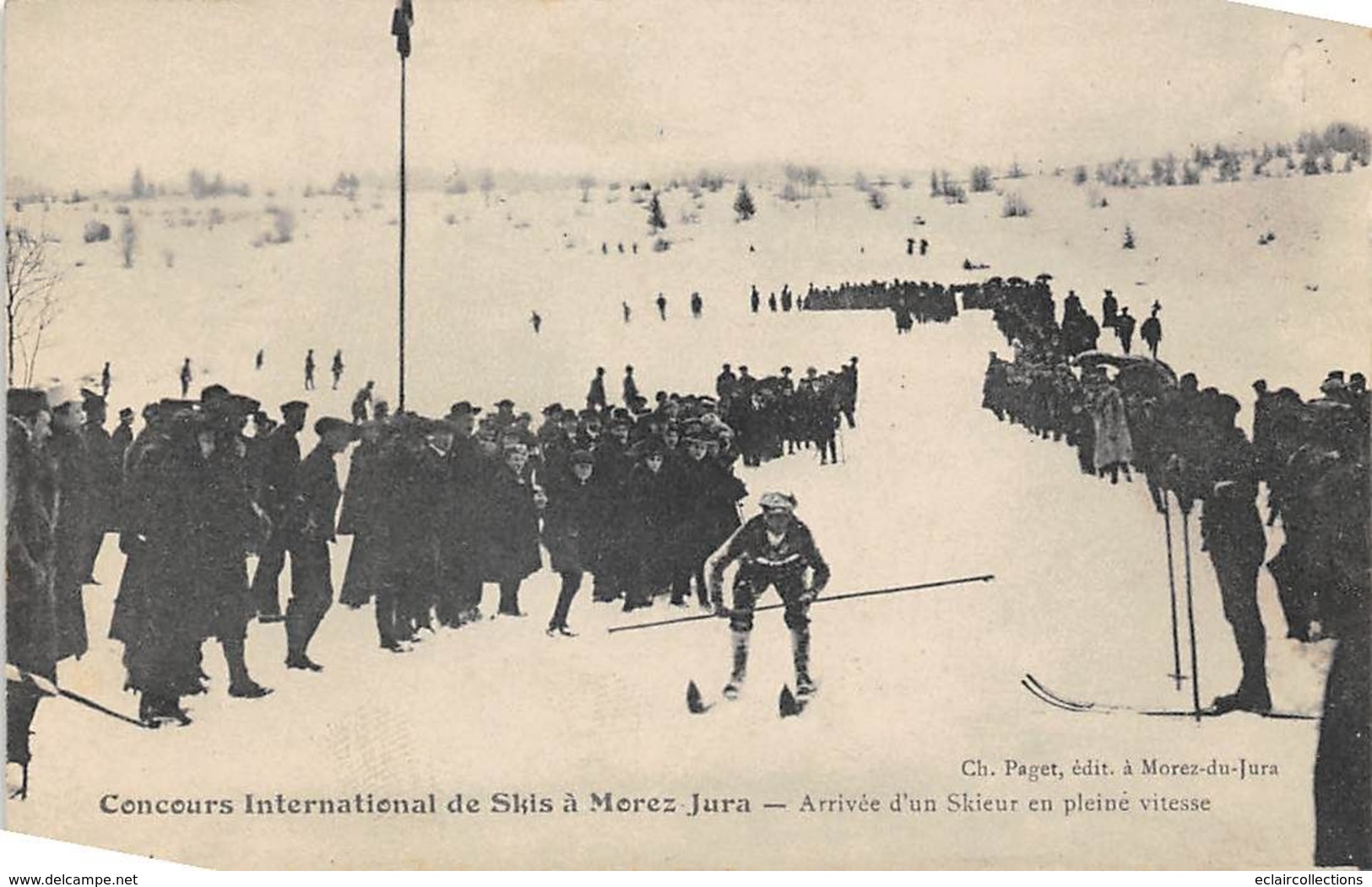 Morez       39        Concours De Skis. Arrivée D'un Skieur En Pleine Vitesse        ( Voir Scan) - Morez