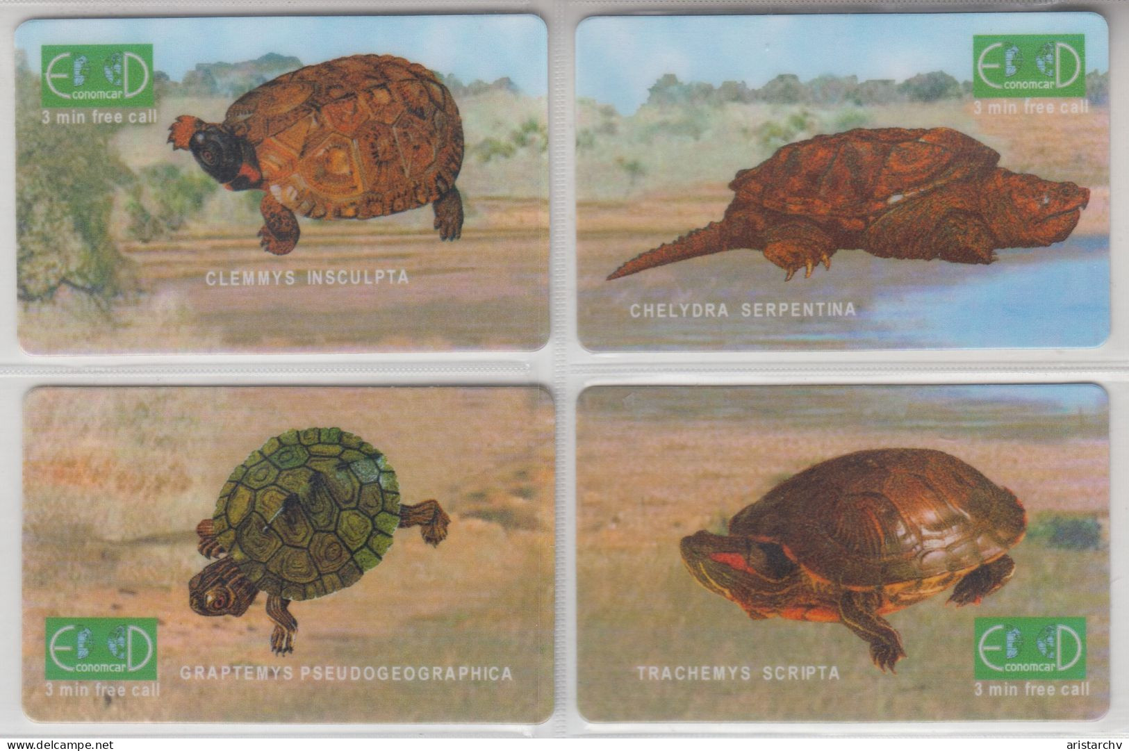 ISRAEL TURTLE PUZZLE OF 4 PHONE CARDS - Turtles