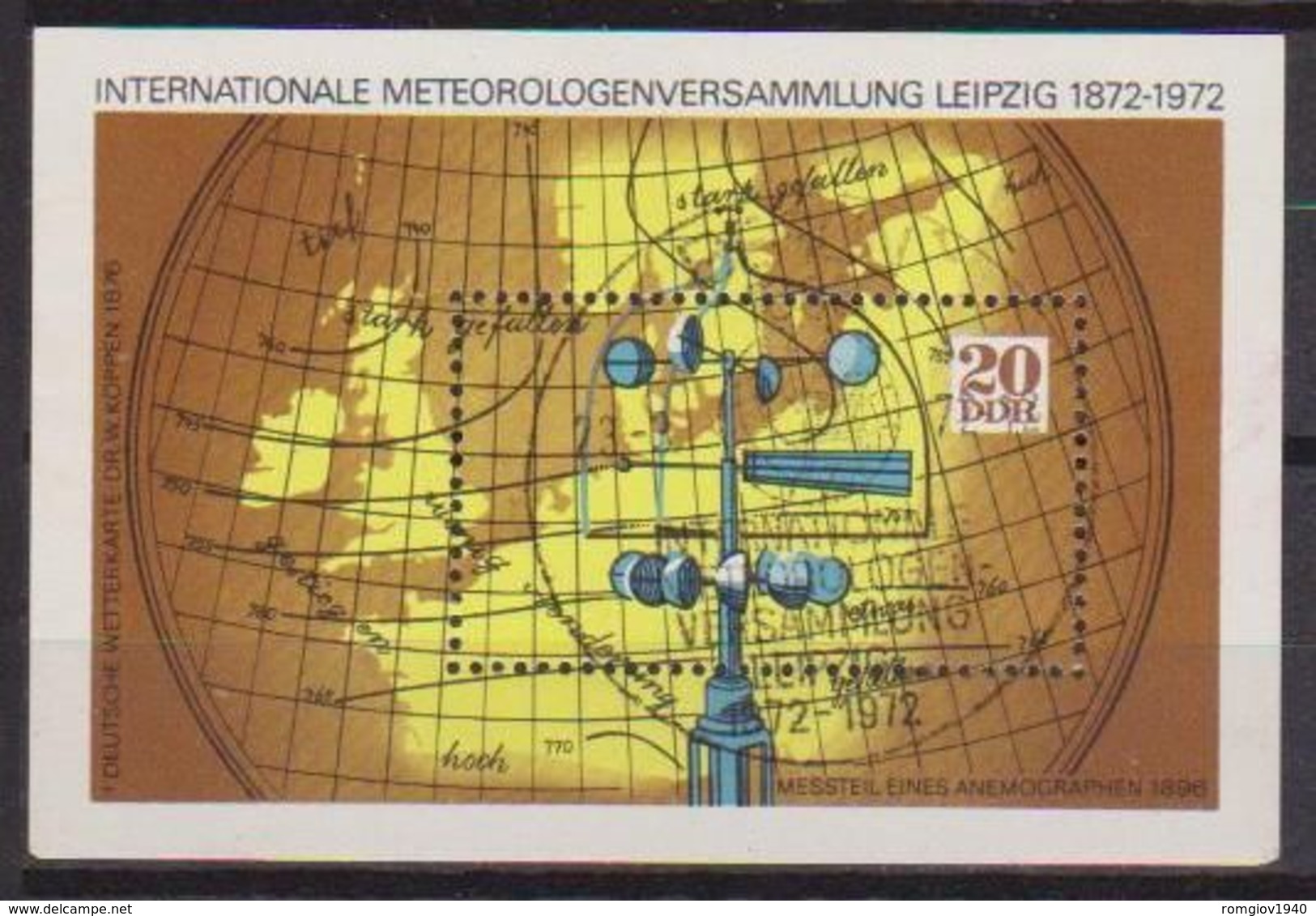 GERMANIA DEMOCRATICA DDR FOGLIETTI 1972 CONFERENZA DI METEREOLOGIA UNIF. BF 34 USATO VF - 1e Jour – FDC (feuillets)