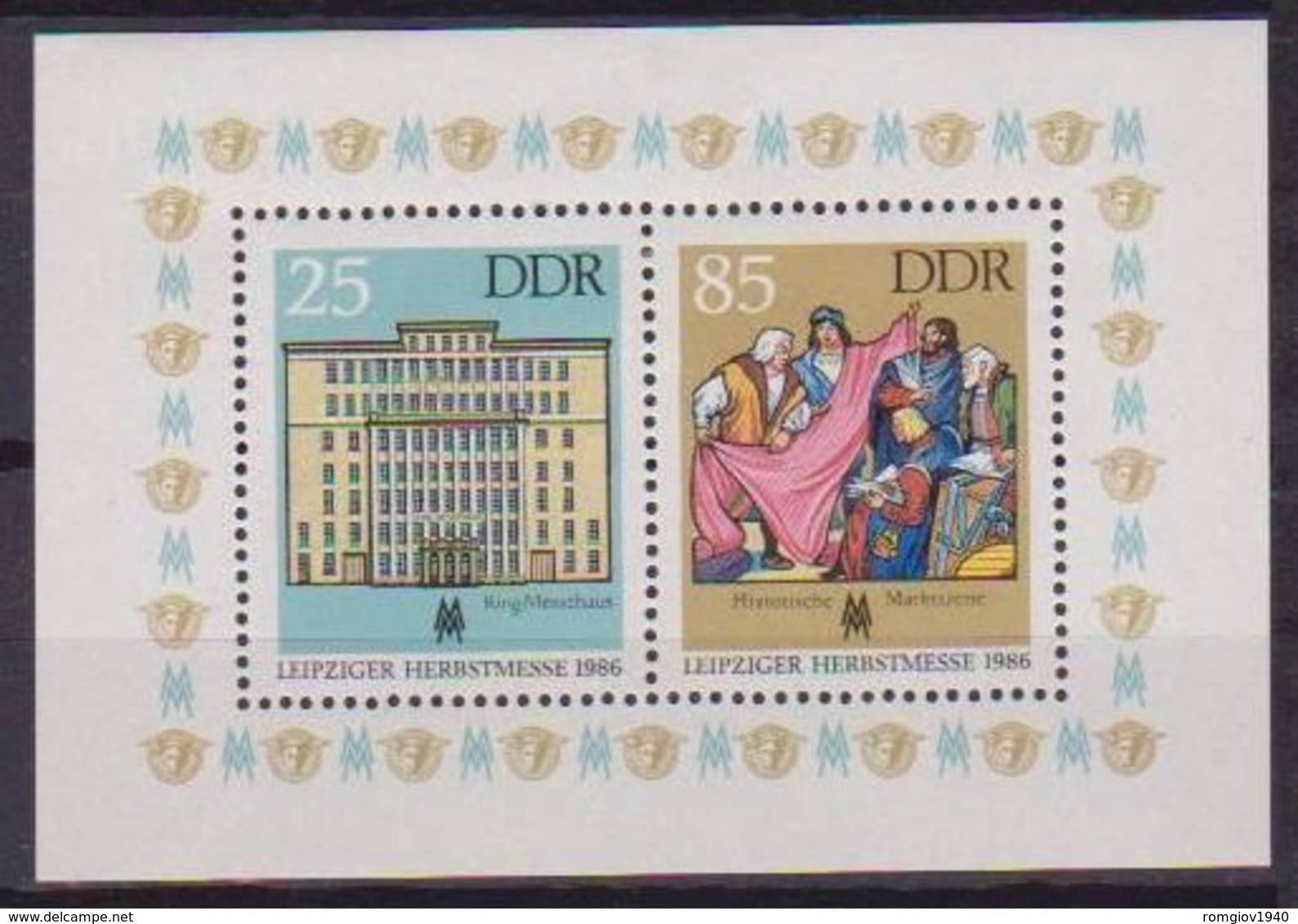 GERMANIA DEMOCRATICA DDR FOGLIETTI 1986 FIERA AUTUNNALE DI LIPSIA UNIF. BF 85 MNH XF - 1. Tag - FDC (Ersttagblätter)