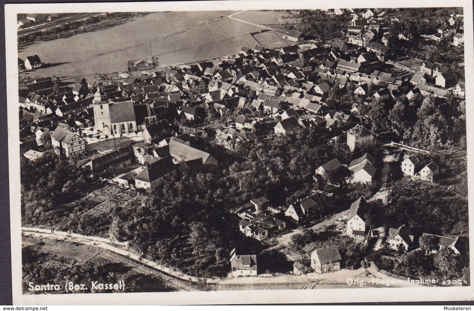 Deutsches Reich PPC Sontra (Bez. Kassel) Fliegeraufnahme Aerial View SONTRA 1941 Echte Real Photo Véritable (2 Scans) - Sontra