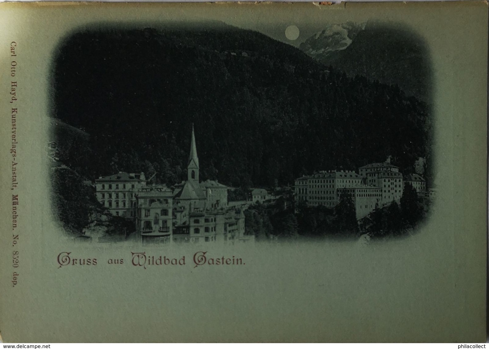 Austria // Gruss Aus Wildbad Gastein (Mondschein Karte) Ca 1900 - Bad Gastein