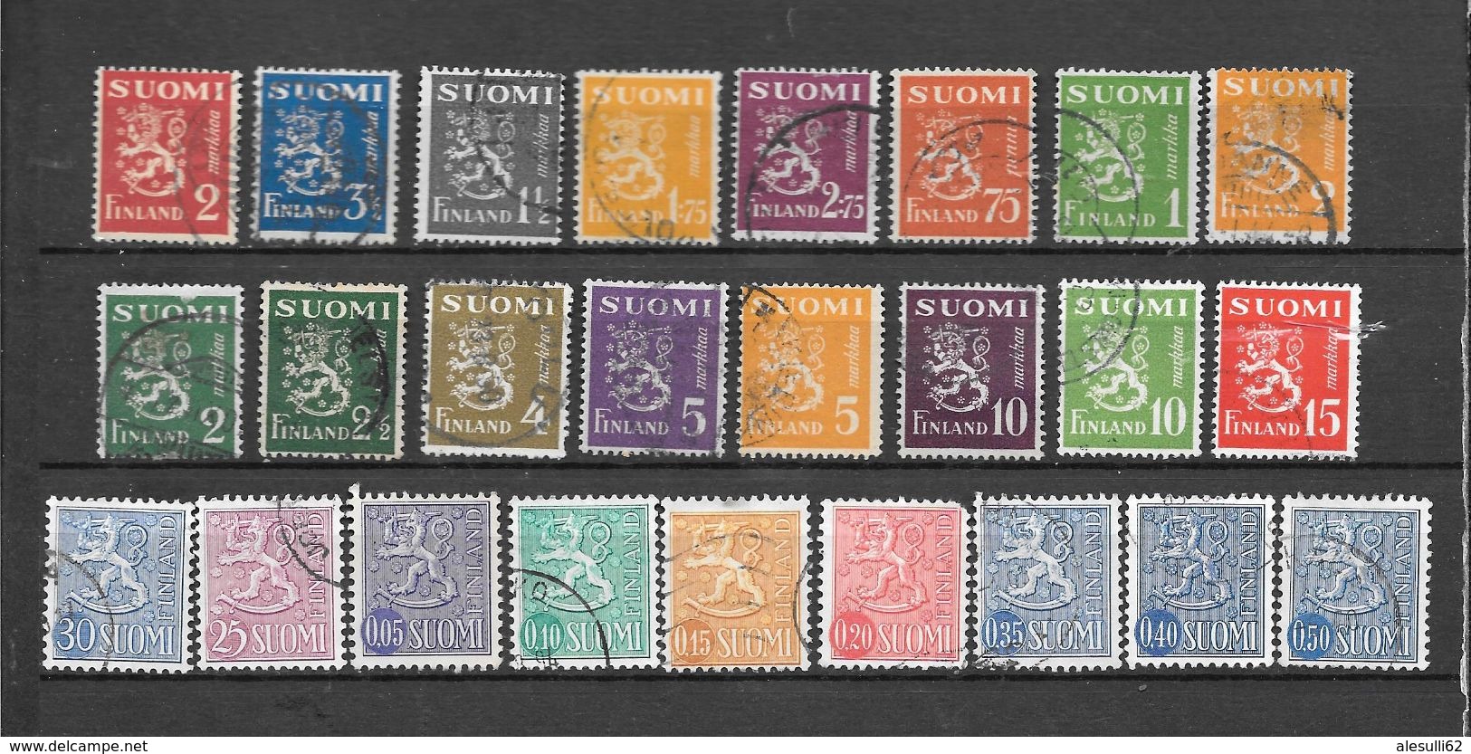 FINLANDIA 25  Valori USATI 1937 - 1954 Lot Lotto - Sammlungen