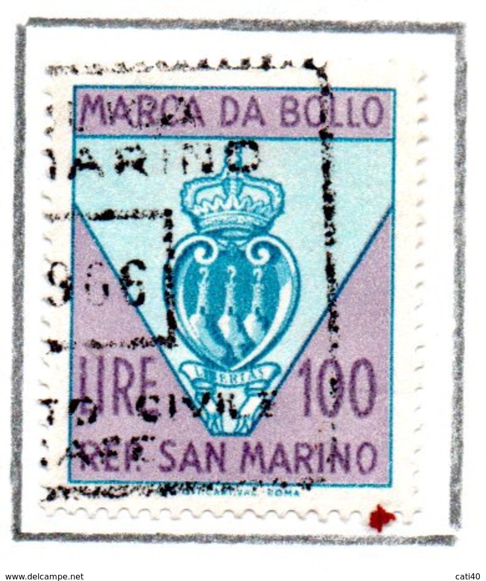 REPUBBLICA DI SAN MARINO MARCA DA BOLLO L. 100 - Revenue Stamps