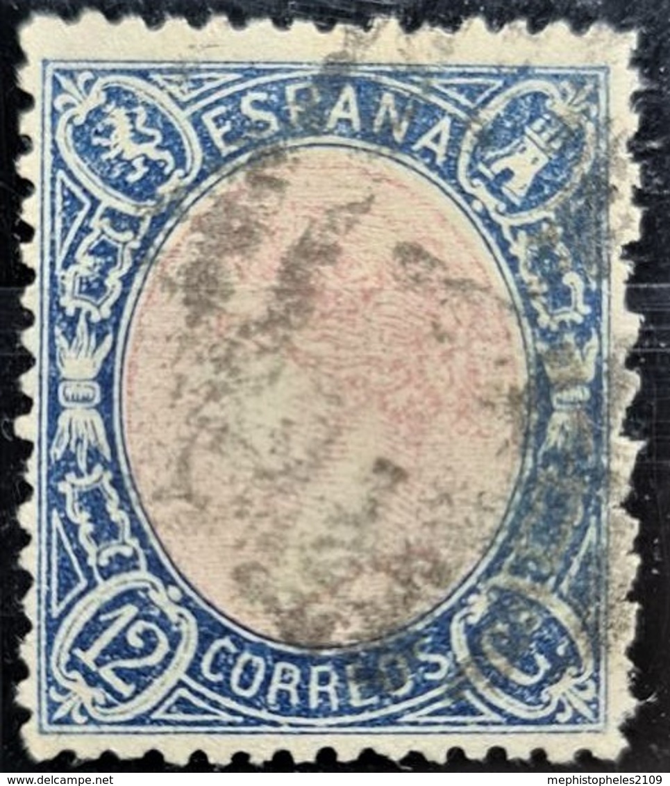 SPAIN 1865 - Canceled - Sc# 76 - 12c - Usados