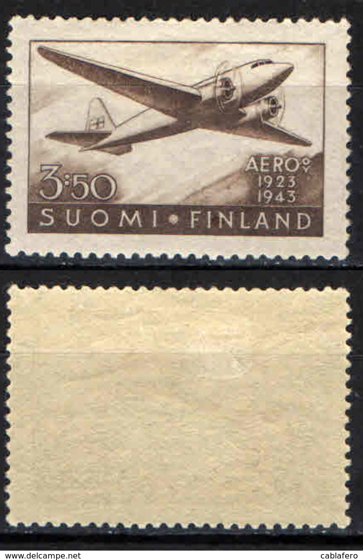 FINLANDIA - 1944 - 20° ANNIVERSARIO DEL SERVIZIO POSTALE AEREO DELLA AEREO O. Y. - MH - Ongebruikt