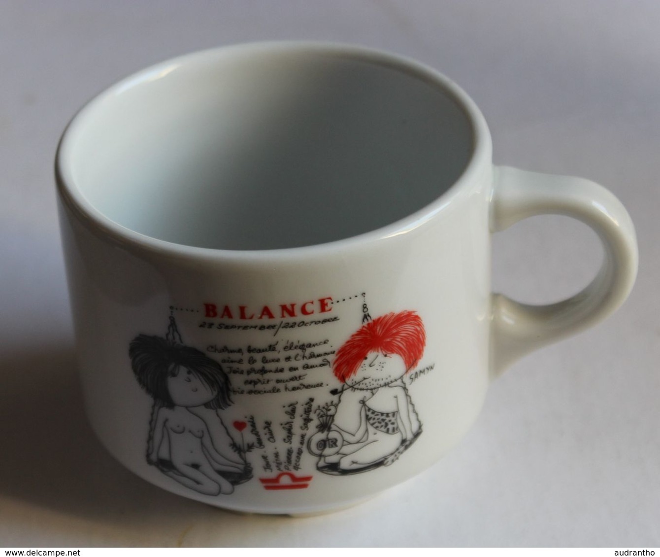 Tasse Signe Astrologique Balance Humour Femme Nue Illustrateur Samyn PILLIVUYT Porcelaine France - Tassen