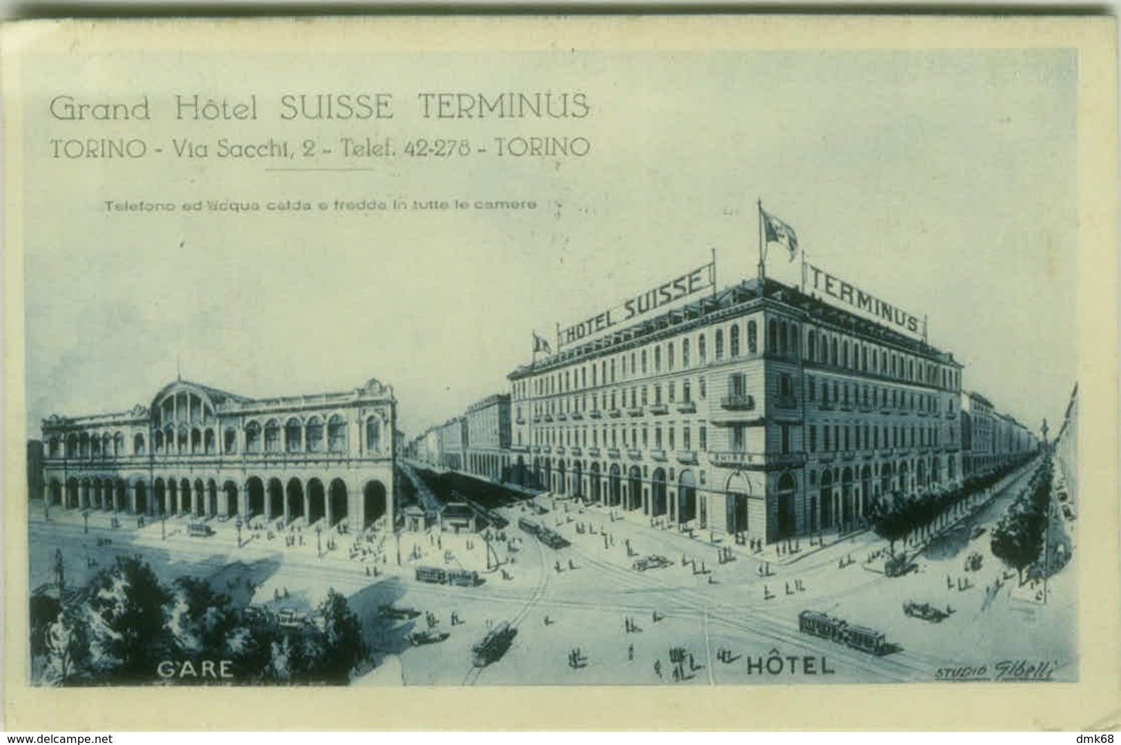 TORINO - GRAND HOTEL SUISSE TERMINUS - EDIZIONE MANDELLI - SPEDITA 1929 ( BG4412) - Bars, Hotels & Restaurants