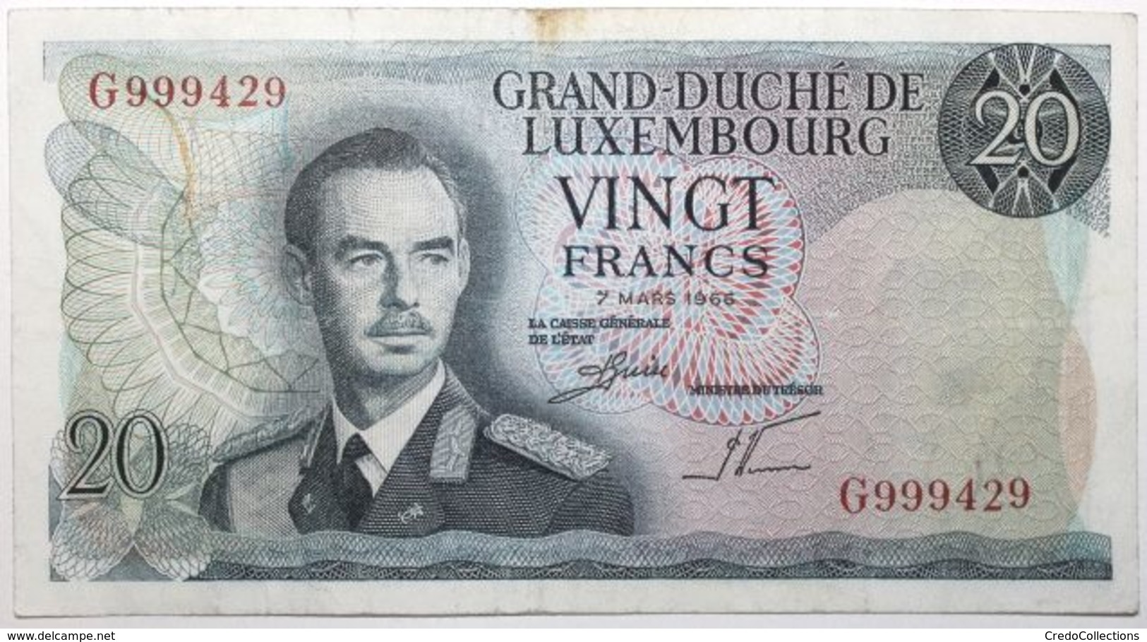 Luxembourg - 20 Francs - 1966 - PICK 54a.2 - TTB - Luxemburgo