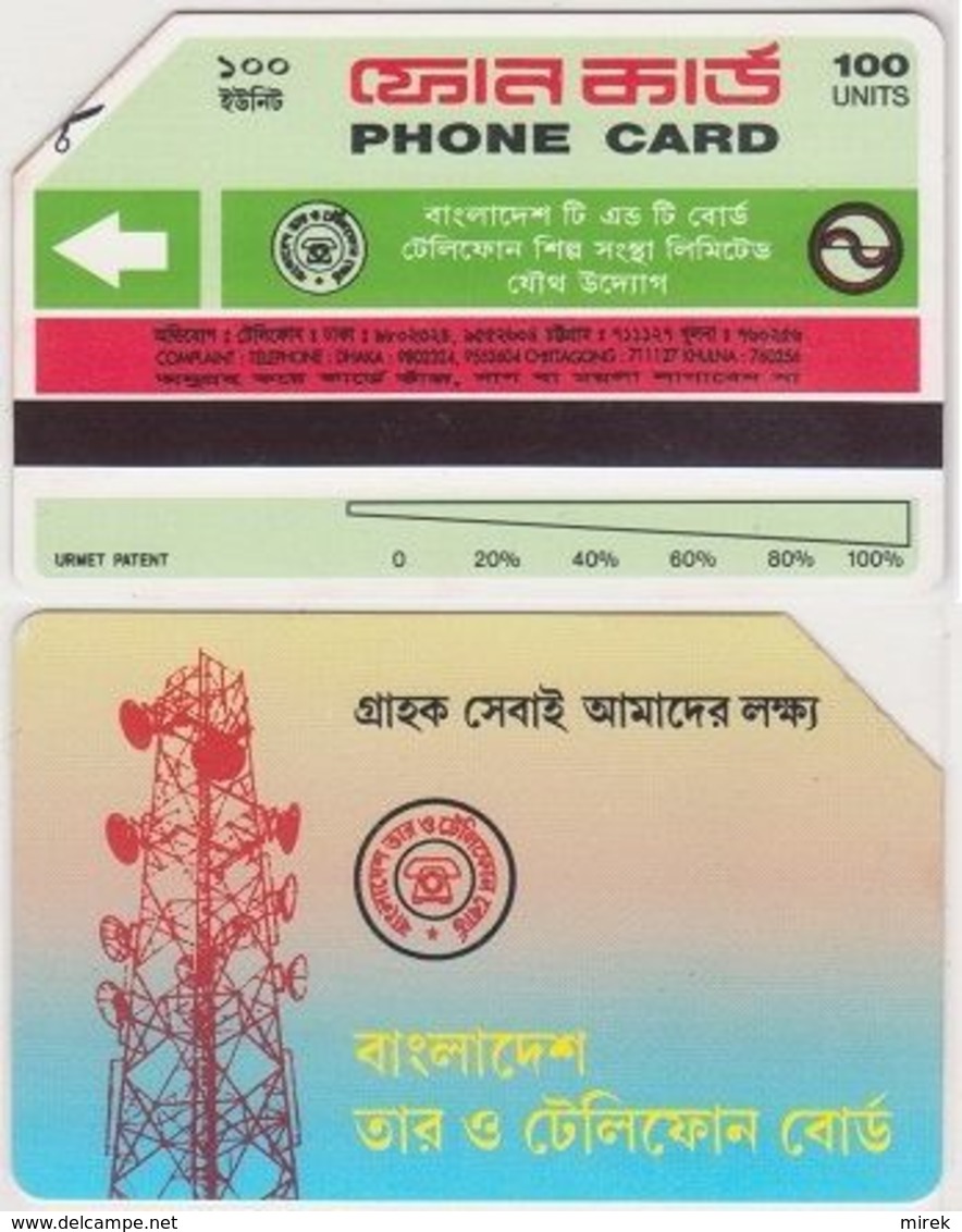 36/ Bangladesh; P17. Radio Station, 100 Ut., Narrow Magn. Strip, 3 Text Lines - Bangladesh