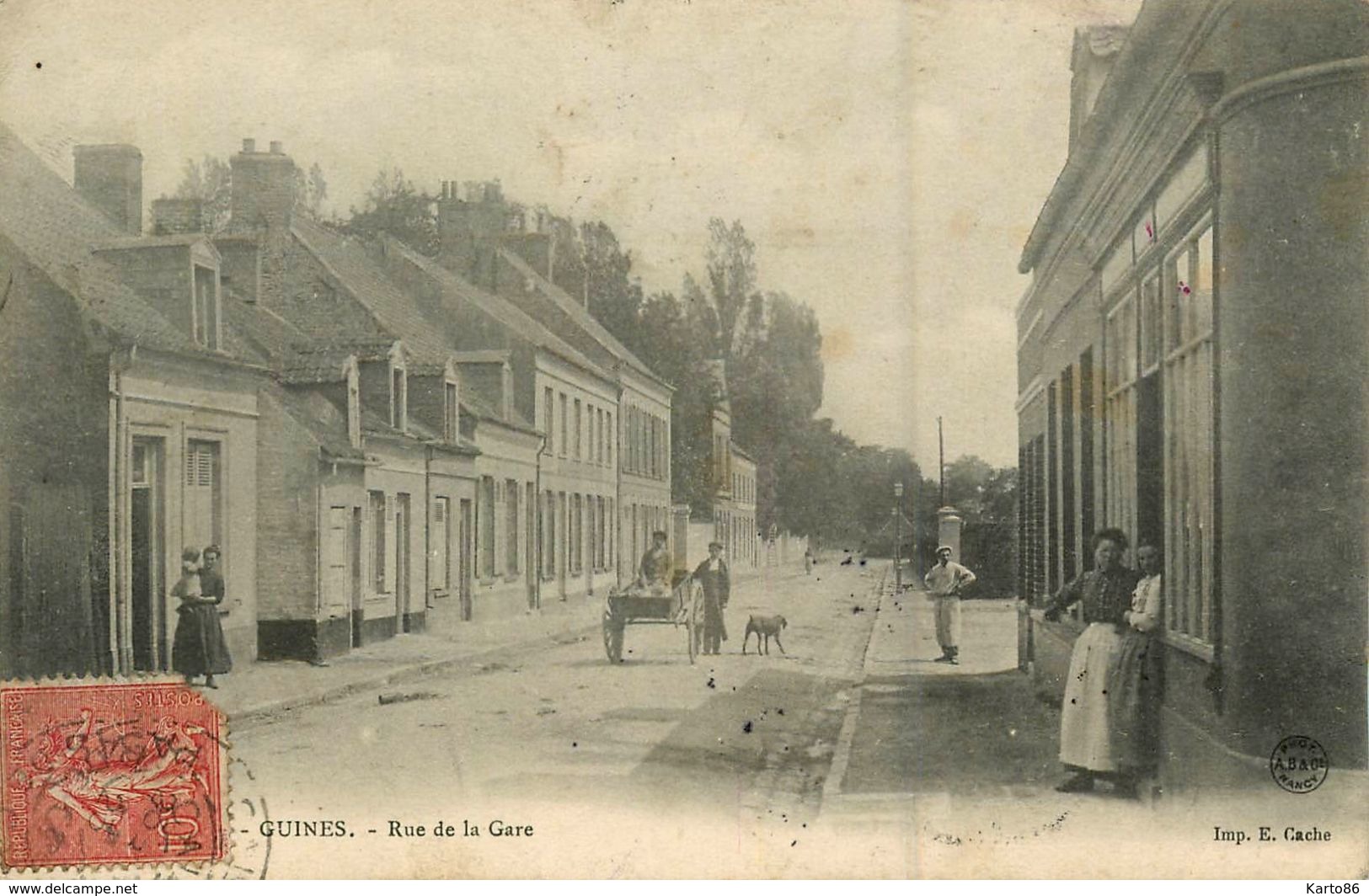 Guines * 1905 * Rue De La Gare - Guines